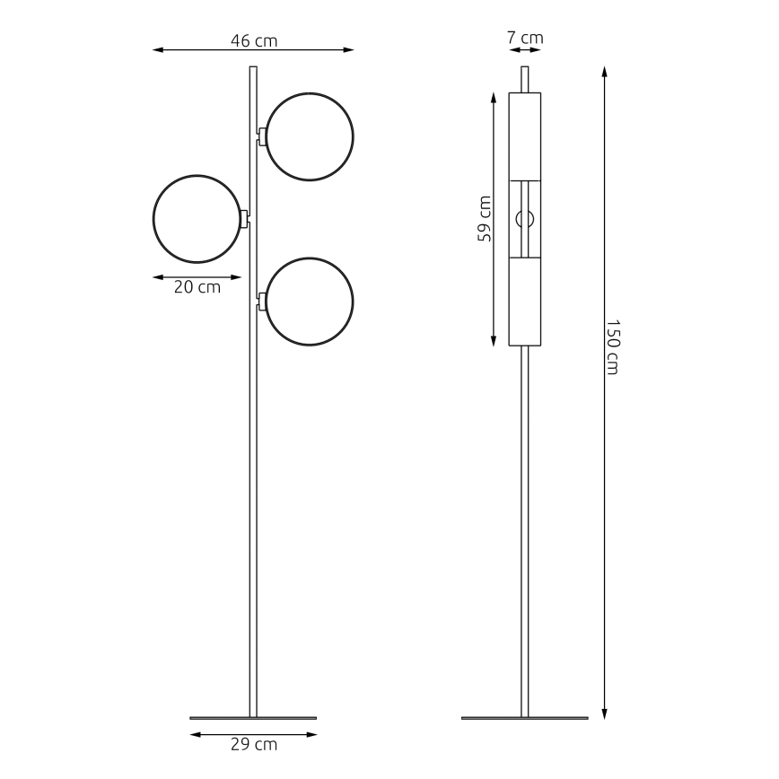 Stoječa svetilka DRUMZ 3xE14/10W/230V črna/siva