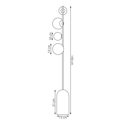 Stoječa svetilka ETNO 4xG9/8W/230V bež