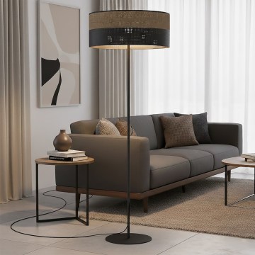 Stoječa svetilka KARBON 1xE27/15W/230V črna/rjava