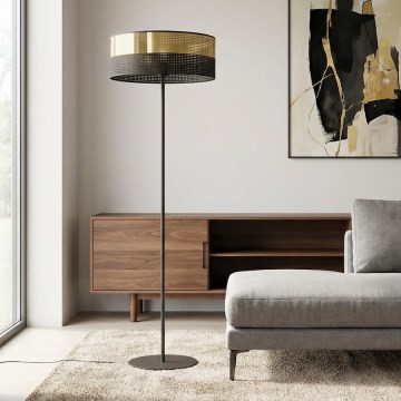Stoječa svetilka LUX 1xE27/15W/230V črna/zlata