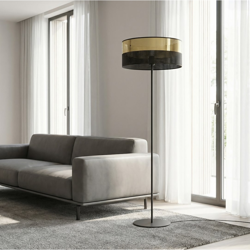 Stoječa svetilka LUX 1xE27/15W/230V črna/zlata