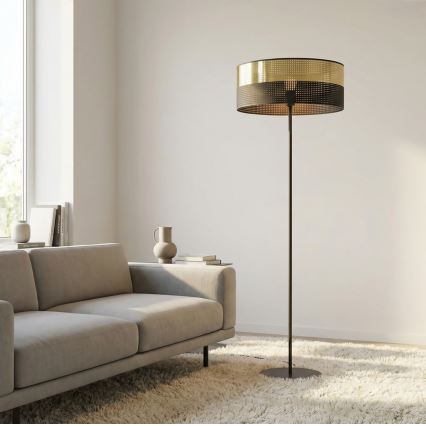 Stoječa svetilka LUX 1xE27/15W/230V črna/zlata