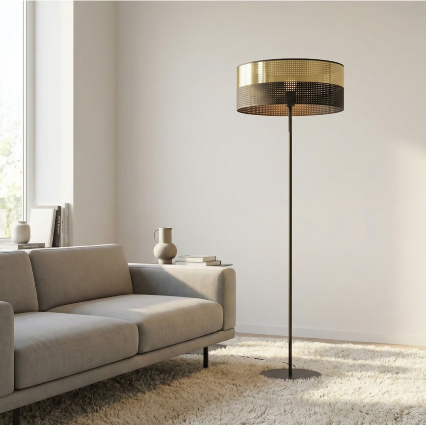 Stoječa svetilka LUX 1xE27/15W/230V črna/zlata