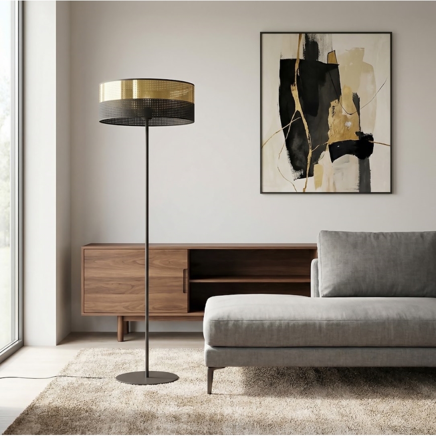 Stoječa svetilka LUX 1xE27/15W/230V črna/zlata