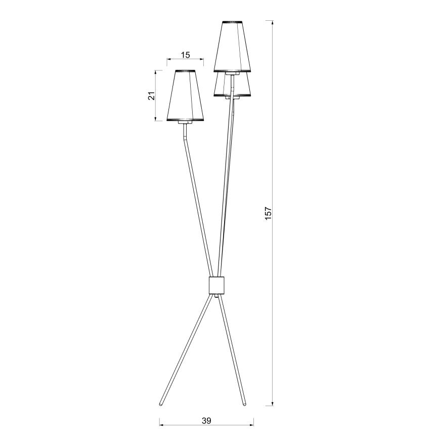 Stoječa svetilka TREFOT 3xE14/15W/230V rjava/kremna