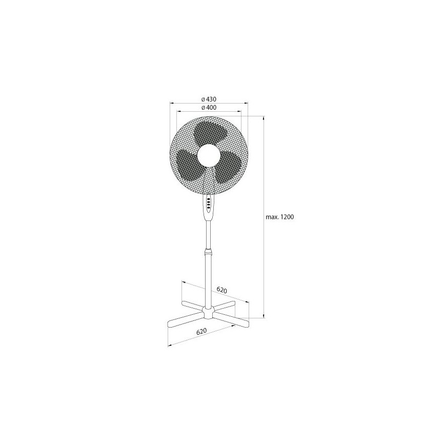 Stoječi ventilator 45W/230V črna