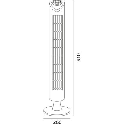 Stoječi ventilator LISSE 45W/230V 91,4 cm črna + Daljinski upravljalnik