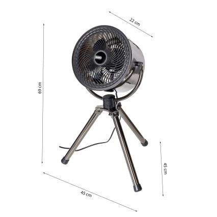 Stoječi ventilator TRIPOD 40W/230V črna