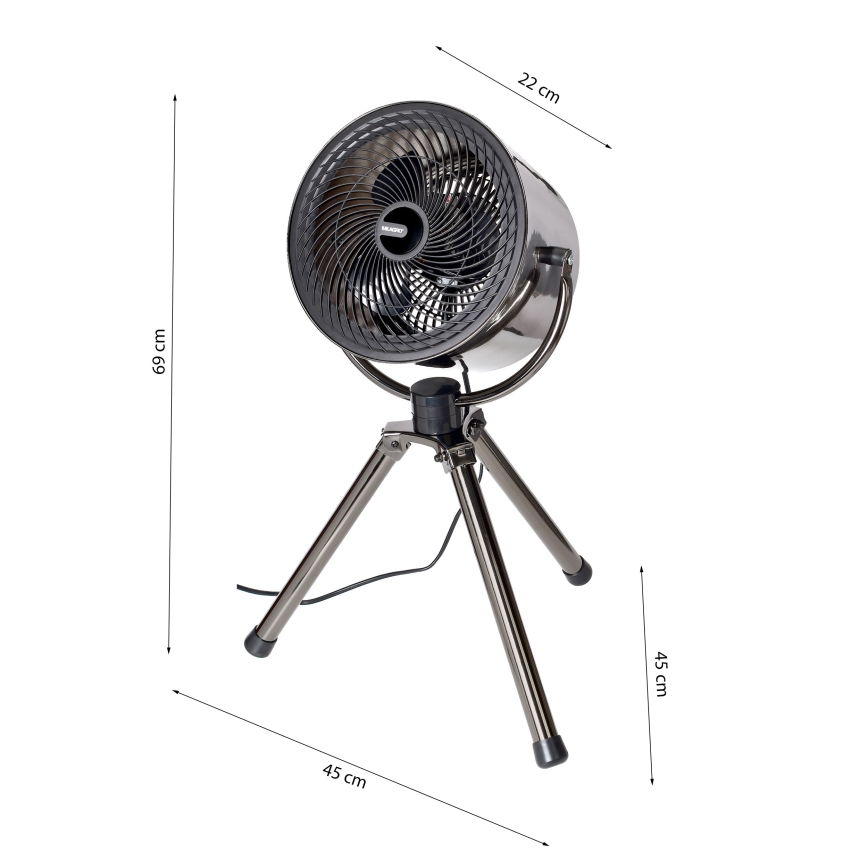 Stoječi ventilator TRIPOD 40W/230V črna