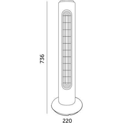 Stoječi ventilator VENLO 45W/230V 73,6 cm črna