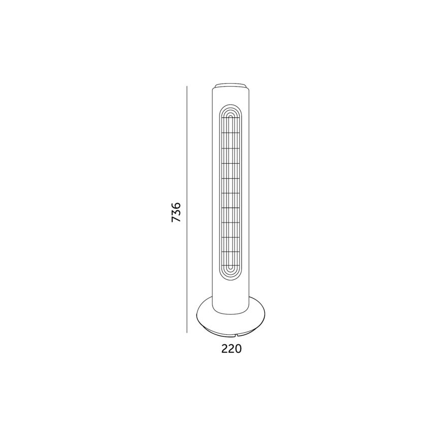 Stoječi ventilator VENLO 45W/230V 73,6 cm črna