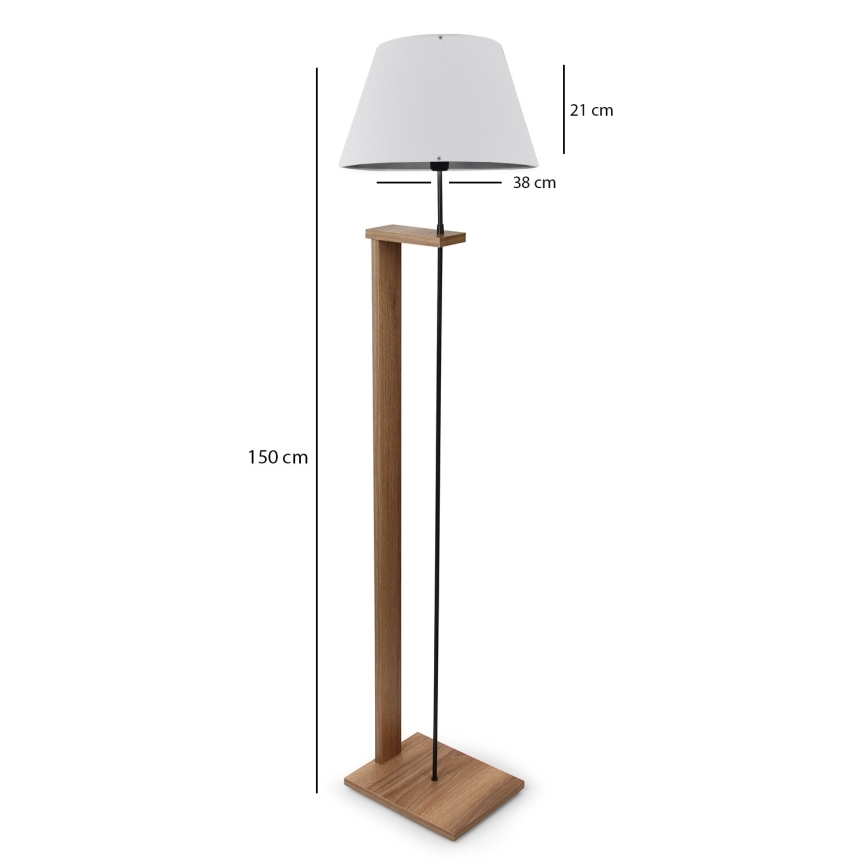 Stojna lampa AYD 1xE27/40W/230V bela/rjava
