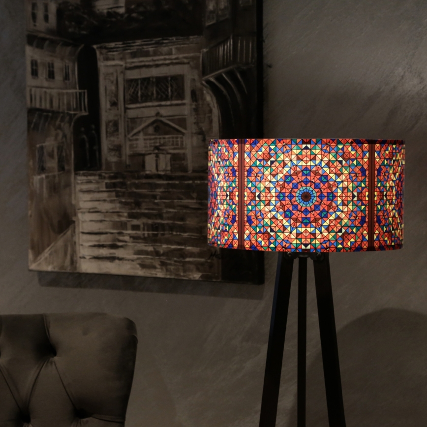 Stojna lampa AYD 1xE27/40W/230V hnědá/pestrobarevná