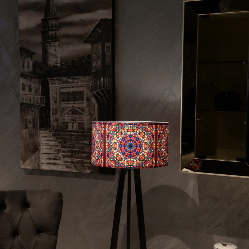 Stojna lampa AYD 1xE27/40W/230V hnědá/pestrobarevná
