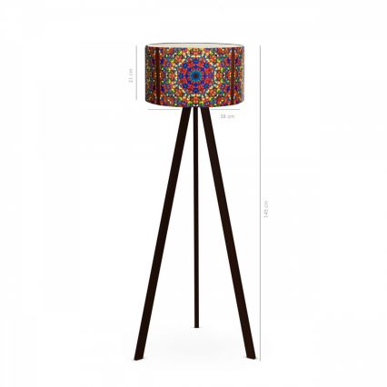 Stojna lampa AYD 1xE27/40W/230V hnědá/pestrobarevná