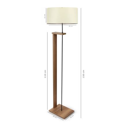 Stojna lampa AYD 1xE27/40W/230V rjava/kremasta
