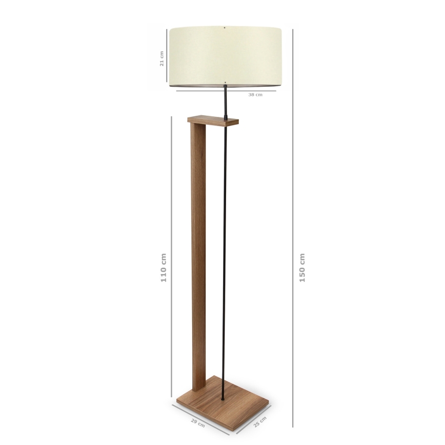 Stojna lampa AYD 1xE27/40W/230V rjava/kremasta