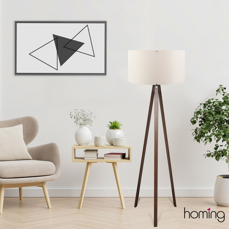 Stojna lampa AYD 1xE27/40W/230V rjava/kremna