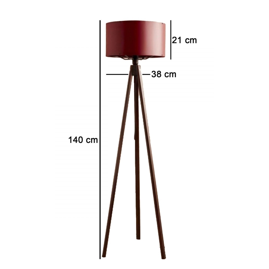 Stojna lampa AYD 1xE27/40W/230V rjava/rdeča