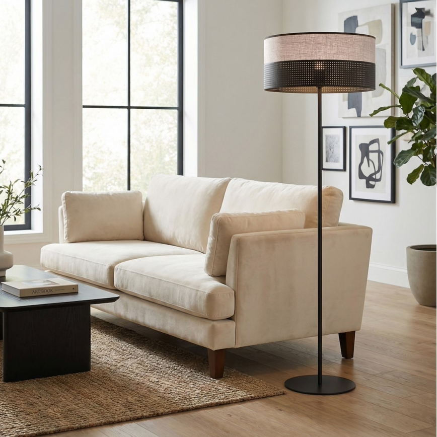 Stojna svetilka KARBON 1xE27/15W/230V črna/siva