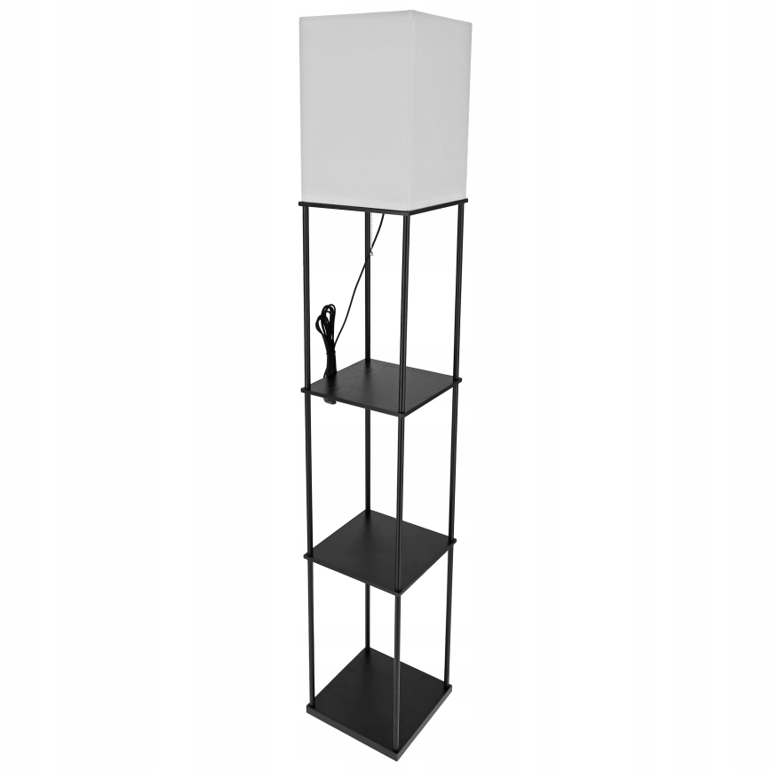 Stojna svetilka s policami 1xE27/40W/230V 160 cm črna/bela