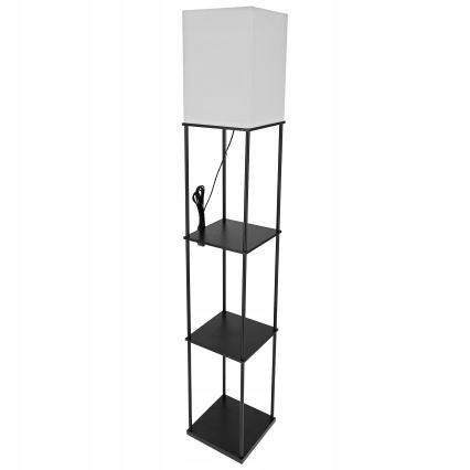 Stojna svetilka z policami 1xE27/40W/230V črna/bela