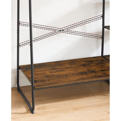Stojni obešalnik LINEA rjav/črn