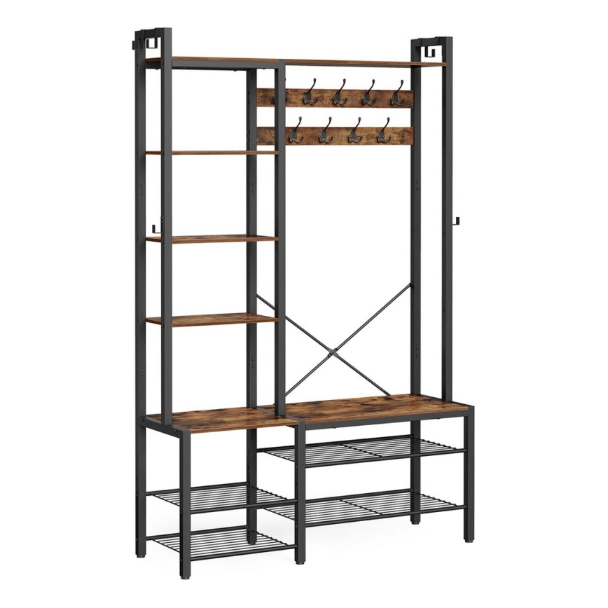 Stojni obešalnik NAVOR rjav/črn