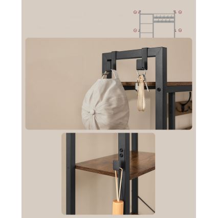 Stojni obešalnik NAVOR rjav/črn