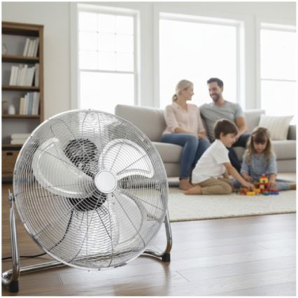 Stojni ventilator VIENTO 200W/230V sijajni krom