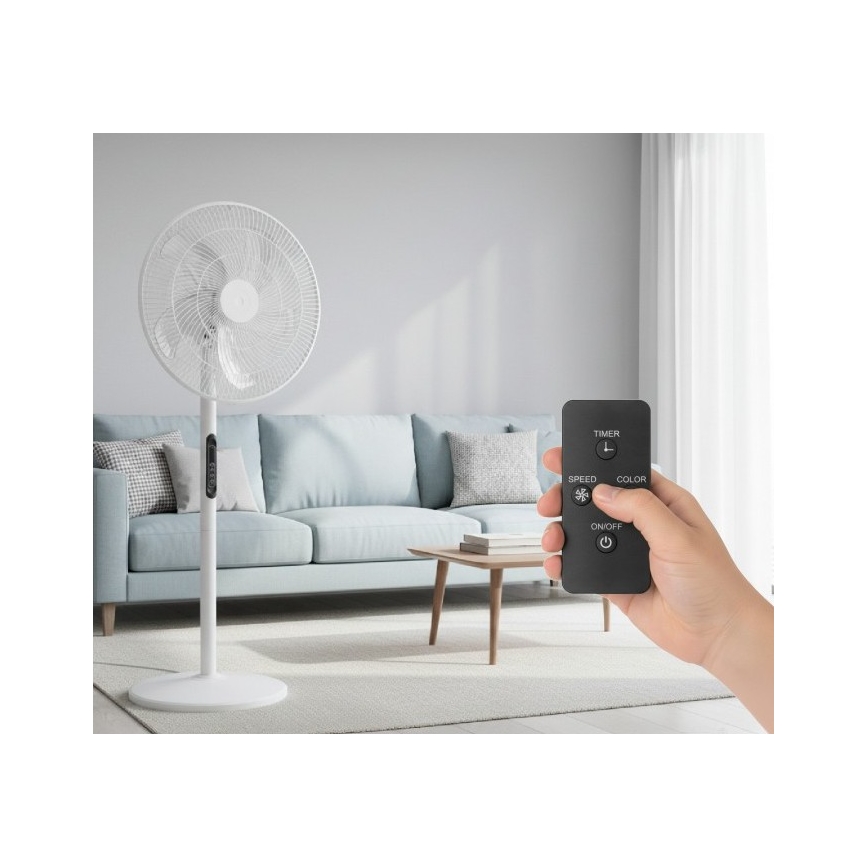 Stojni ventilator VIENTO-R 40W/230V, bel, z daljinskim upravljalnikom
