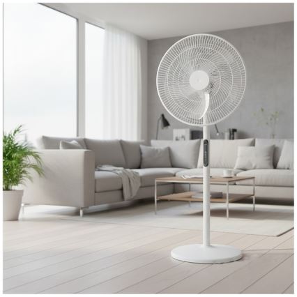 Stojni ventilator VIENTO-R 40W/230V, bel, z daljinskim upravljalnikom