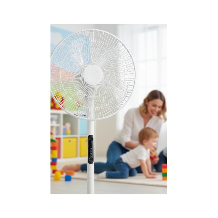 Stojni ventilator VIENTO-R 40W/230V, bel, z daljinskim upravljalnikom