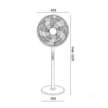 Stojni ventilator VIENTO-R 40W/230V, bel, z daljinskim upravljalnikom