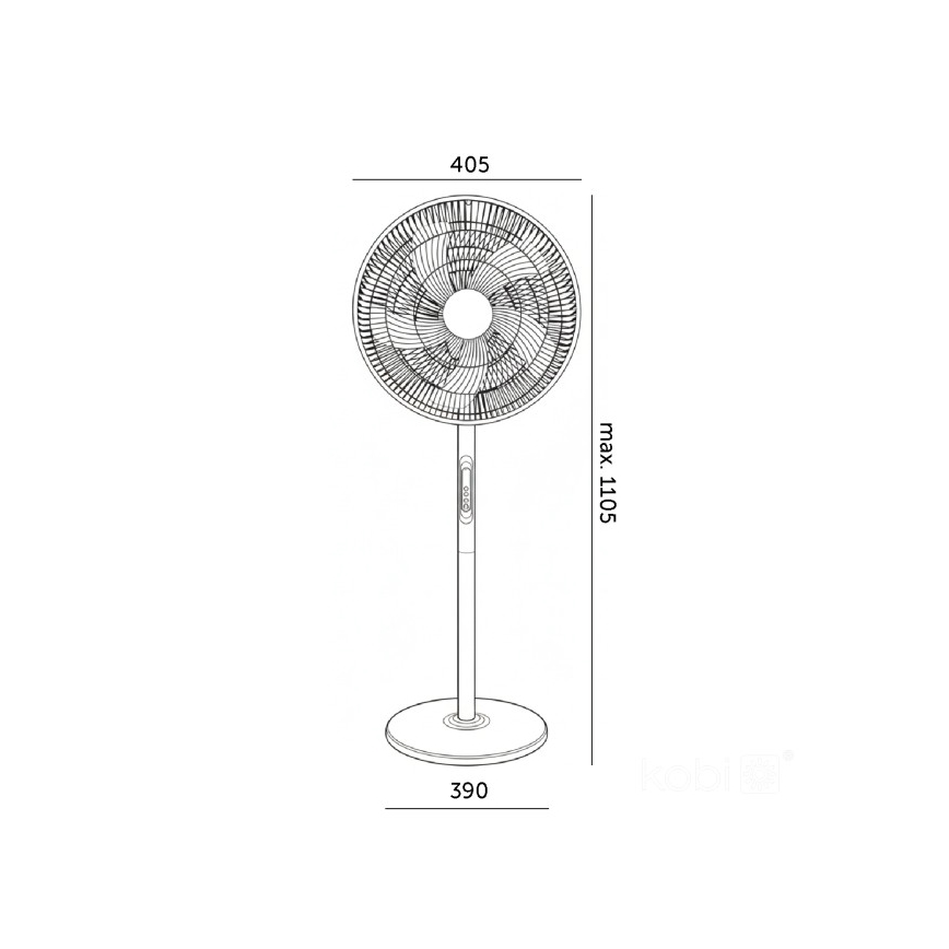 Stojni ventilator VIENTO-R 40W/230V, bel, z daljinskim upravljalnikom