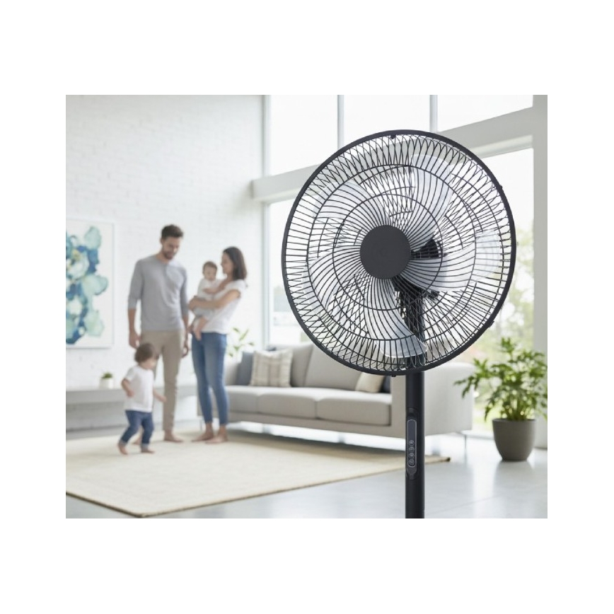 Stojni ventilator VIENTO-R 40W/230V, črn, z daljinskim upravljalnikom