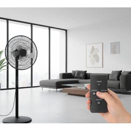 Stojni ventilator VIENTO-R 40W/230V, črn, z daljinskim upravljalnikom
