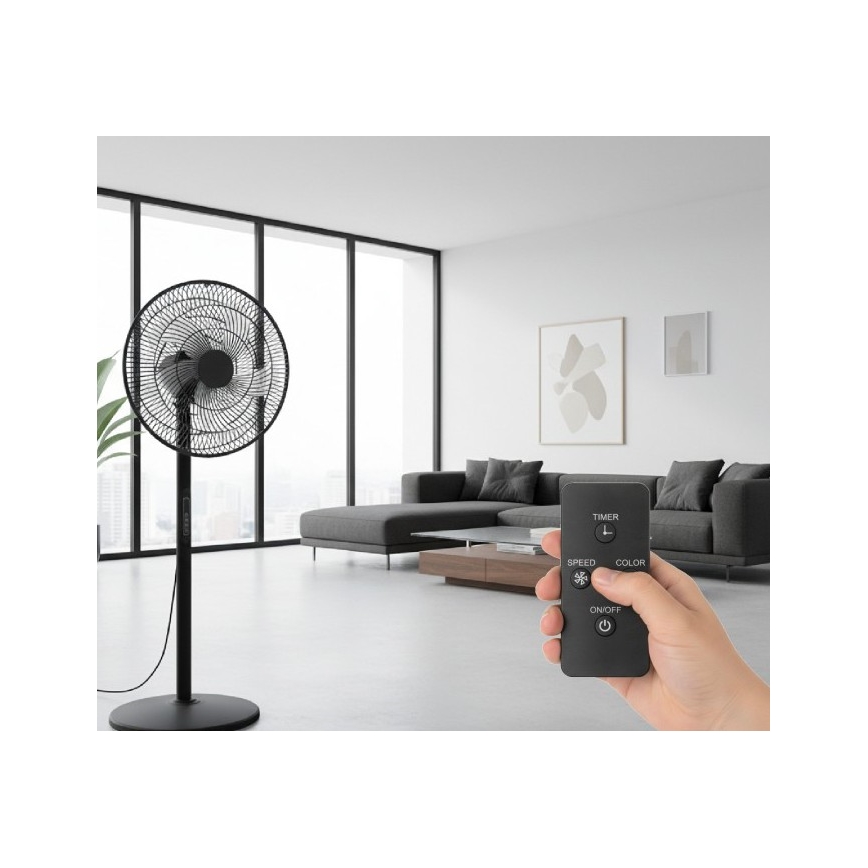 Stojni ventilator VIENTO-R 40W/230V, črn, z daljinskim upravljalnikom