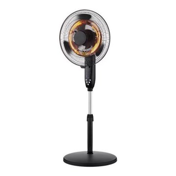 Stojni ventilator z grelnikom 35 W/2000 W/230 V, premer 40 cm, črn, z daljinskim upravljalnikom