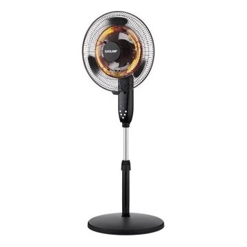 Stojni ventilator z grelnikom 35W/2000W/230V premer 40 cm črna