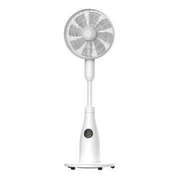 Stojni ventilator z meglenim učinkom 50W/230V, premer 40 cm, v beli barvi + daljinsko upravljanje