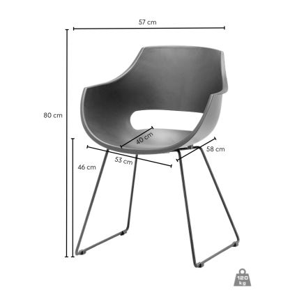 Stol ROCKY 1 kos črne barve