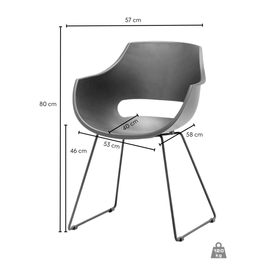 Stol ROCKY 1 kos črne barve