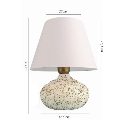 Stolna lampa RAMZES 1xE27/40W/230V bela