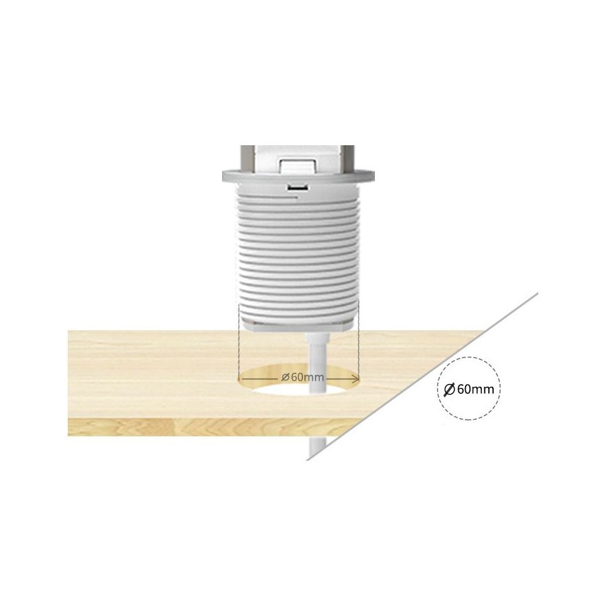 Stolp z vtičnicami za mizno ploščo, 3×230 V