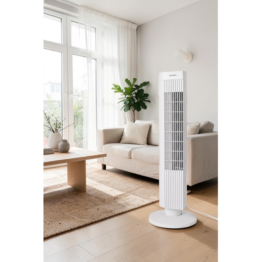 Stolpni ventilator 50W/230V v beli barvi