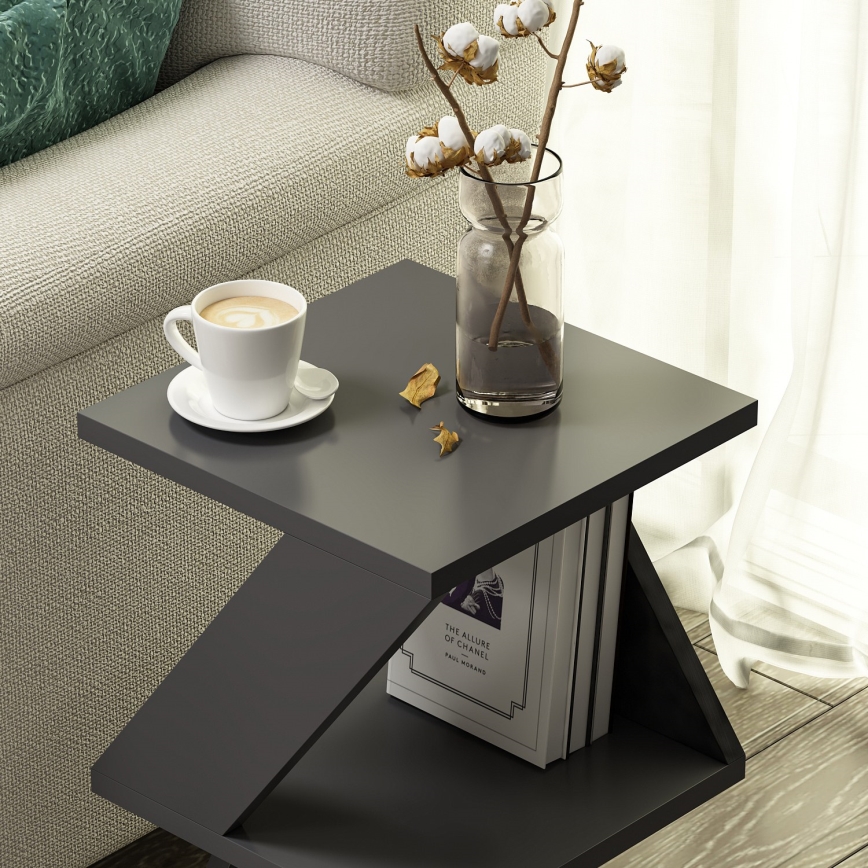 Stranska mizica ALBENI 50x30 cm antracit