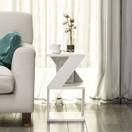 Stranska mizica ALBENI 50x30 cm bela