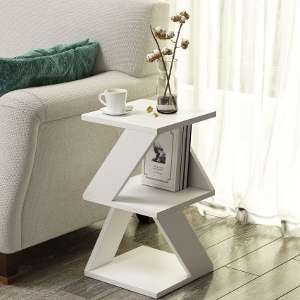 Stranska mizica ALBENI 50x30 cm bela