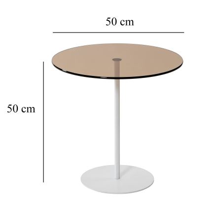 Stranska mizica CHILL 50x50 cm bela/bron